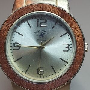 Beverly Hills Polo Club Goldtone/Brown Leather Men's Watch